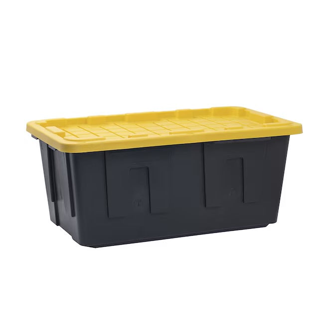 40 Gallon Tough Storage Tote – Black Base with Yellow Lid