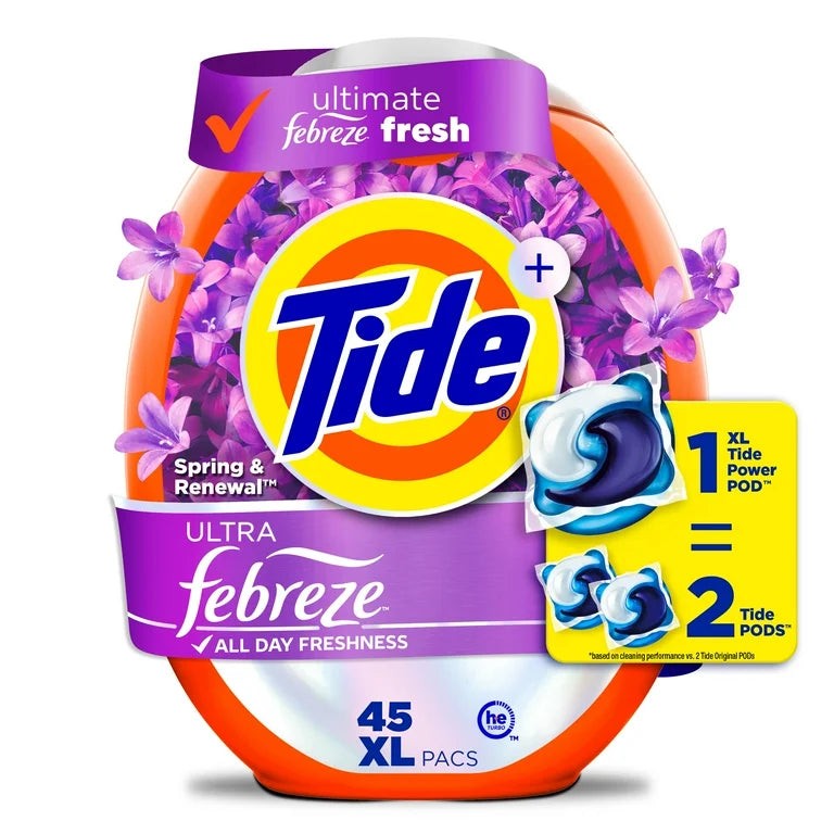 Tide Power PODS + Febreze Odor 45 XL Pacs